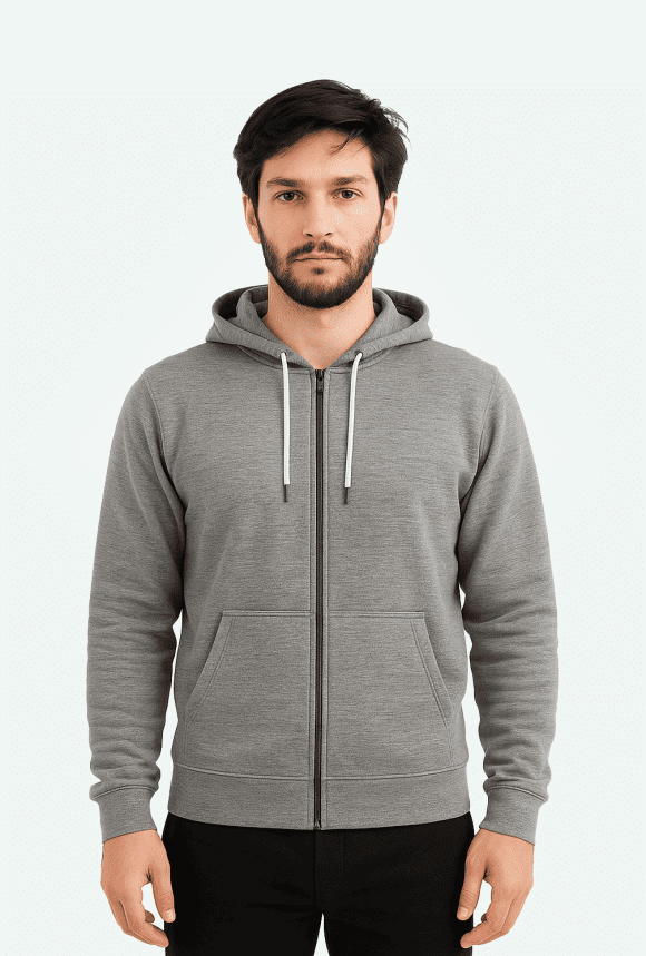 Blusão canguru moletom Cinza