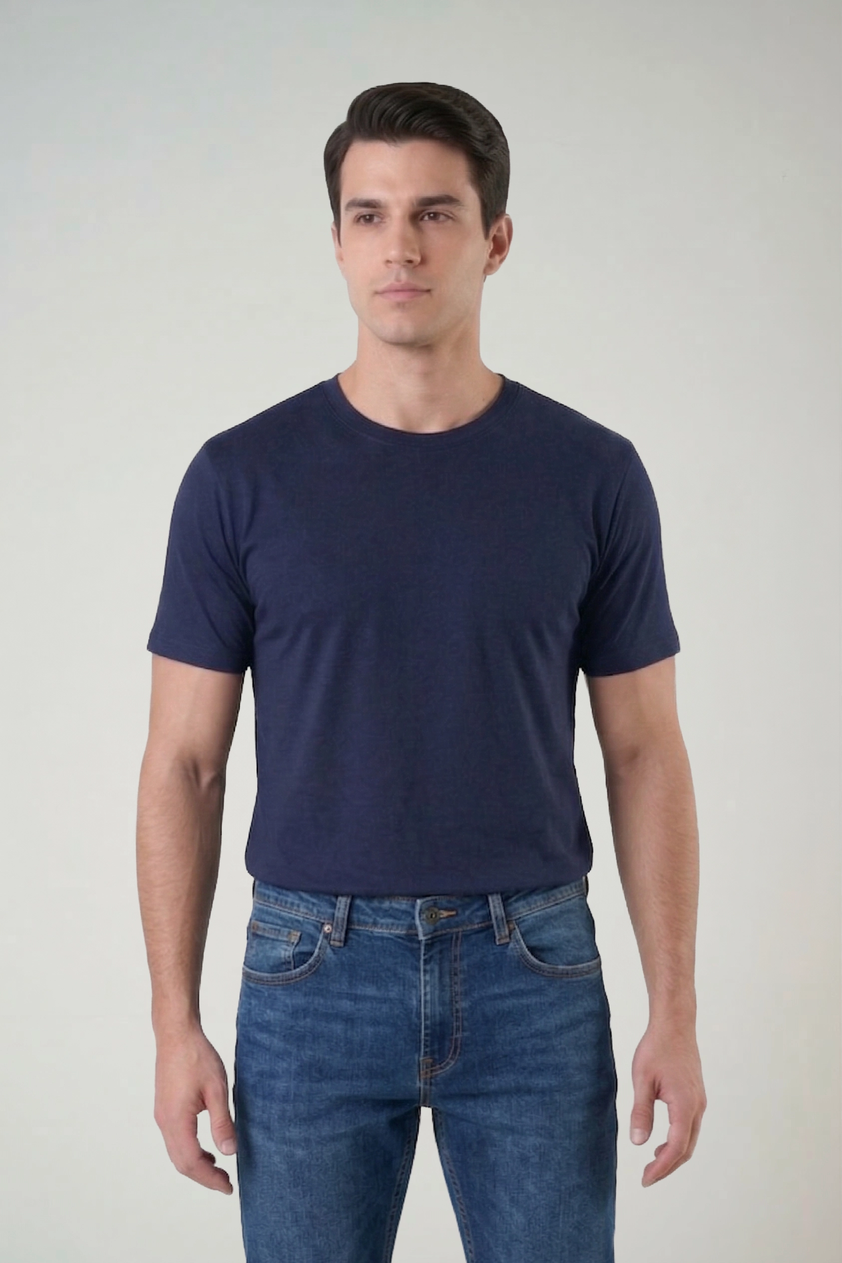 Camiseta poliviscose azul marinho