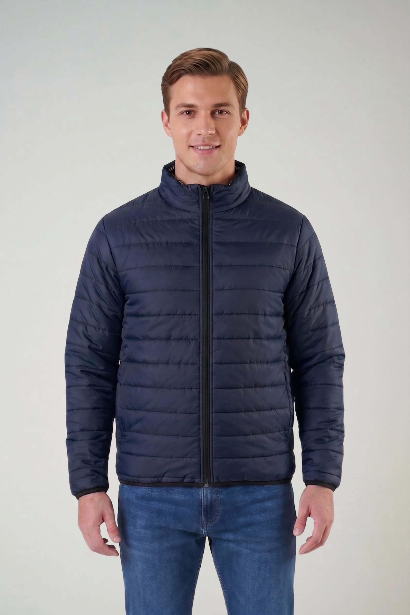 Jaqueta Puffer azul marinho